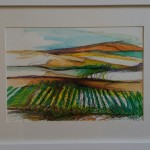 Dourdogne Series no. 3, Watercolour and ink on paper, framed, 33cm x 43cm.