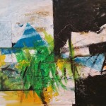 In Flower, daffodil, Mixed media on canvas, 122 x 76 cm.